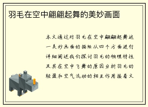 羽毛在空中翩翩起舞的美妙画面